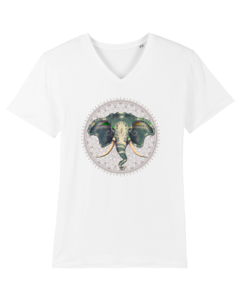 Yoga Elefant in Mandala White