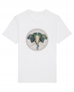 Yoga Elefant in Mandala Tricou mânecă scurtă Unisex Rocker