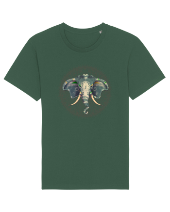 Yoga Elefant in Mandala Bottle Green