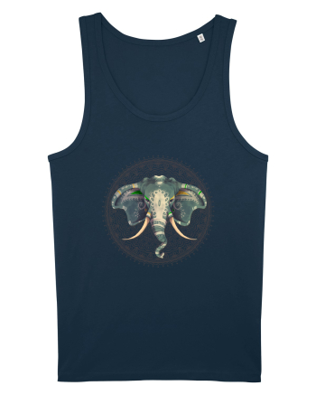 Yoga Elefant in Mandala Navy