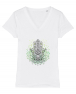 Hand of Fate Verde Tricou mânecă scurtă guler V Damă Evoker