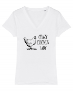 CHICKEN LADY Tricou mânecă scurtă guler V Damă Evoker