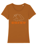 See you at the top Tricou mânecă scurtă guler larg fitted Damă Expresser
