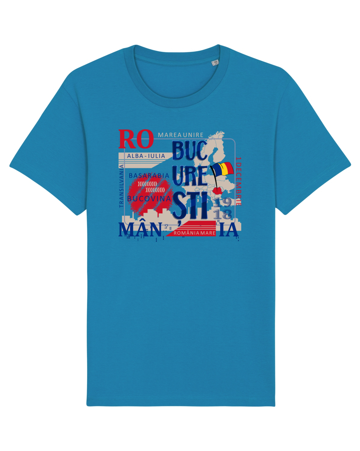 Tricou mânecă scurtă Unisex Rocker Azur