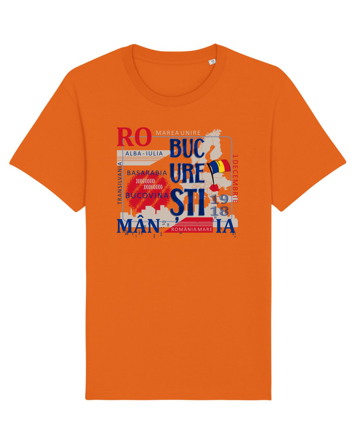 Tricou mânecă scurtă Unisex Rocker Bright Orange