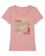 CHICKEN GARDEN Tricou mânecă scurtă guler larg fitted Damă Expresser