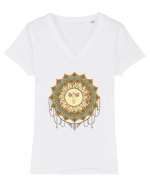 Soare Dreamcatcher Mandala Tricou mânecă scurtă guler V Damă Evoker