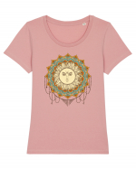 Soare Dreamcatcher Mandala Tricou mânecă scurtă guler larg fitted Damă Expresser