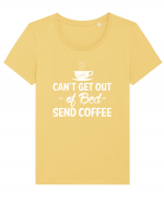 COFFEE Tricou mânecă scurtă guler larg fitted Damă Expresser