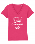 DACHSHUND LADY Tricou mânecă scurtă guler V Damă Evoker