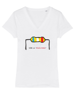 Vive la Resistance Tricou mânecă scurtă guler V Damă Evoker