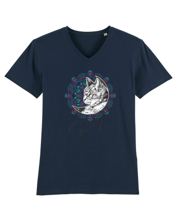 Pisică în Lună Dreamcatcher Mandala French Navy