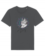 Pisică în Lună Dreamcatcher Mandala Tricou mânecă scurtă Unisex Rocker