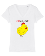 EGGcellent Tricou mânecă scurtă guler V Damă Evoker
