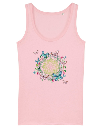 Fluturi în Mandala Yoga Cotton Pink