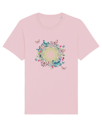 Fluturi în Mandala Yoga Cotton Pink