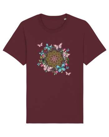 Fluturi în Mandala Yoga Burgundy