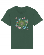 Fluturi în Mandala Yoga Tricou mânecă scurtă Unisex Rocker