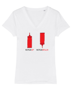 KetchUP - KetchDOWN Tricou mânecă scurtă guler V Damă Evoker