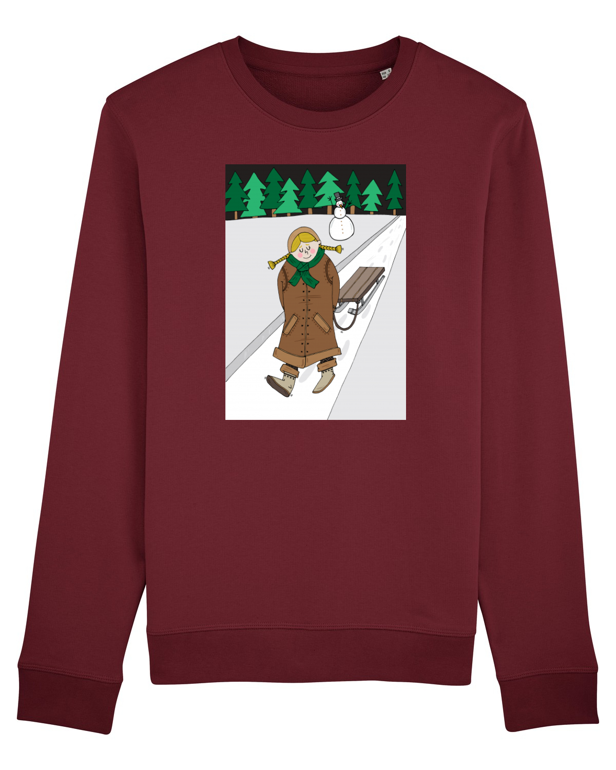 Bluză mânecă lungă Unisex Rise Burgundy