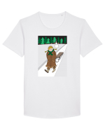 Fetița cu sanie Tricou mânecă scurtă guler larg Bărbat Skater