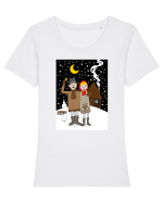 La colindat Tricou mânecă scurtă guler larg fitted Damă Expresser