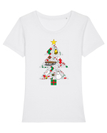 Christmas Tree Tricou mânecă scurtă guler larg fitted Damă Expresser