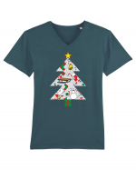 Christmas Tree Tricou mânecă scurtă guler V Bărbat Presenter