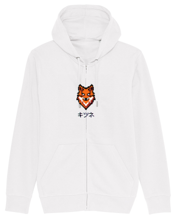 Vulpe (kitsune, katakana) Pixel Art  (negru) White