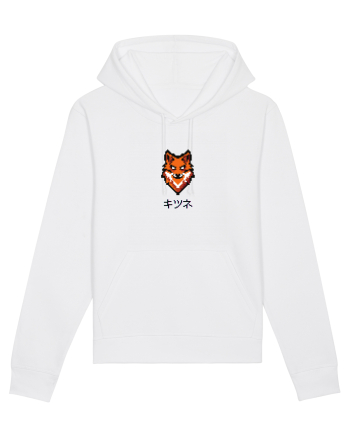 Vulpe (kitsune, katakana) Pixel Art  (negru) White