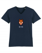 Vulpe (kitsune, katakana) Pixel Art  (alb) Tricou mânecă scurtă guler V Bărbat Presenter