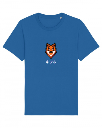 Vulpe (kitsune, katakana) Pixel Art  (alb) Royal Blue