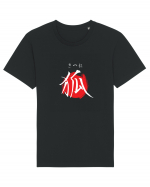 Vulpe în Japoneză (kitsune, hiragana și kanji) alb și roșu Tricou mânecă scurtă Unisex Rocker