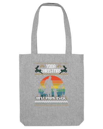 Best Papa Ever Yoda Christmas Heather Grey