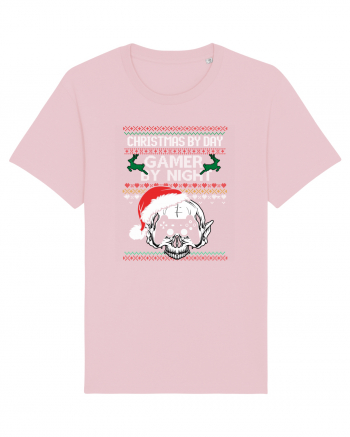 Christmas By Day Gamer By Night Cotton Pink