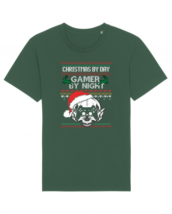 Christmas By Day Gamer By Night Bottle Green