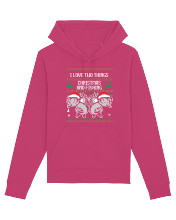 I Love Two Things Christmas And Fishing Raspberry