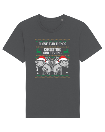 I Love Two Things Christmas And Fishing Anthracite
