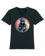Retro Astronaut  Tricou mânecă scurtă guler V Bărbat Presenter