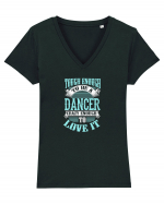 DANCER Tricou mânecă scurtă guler V Damă Evoker