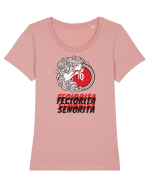 Feciorița Senorita Tricou mânecă scurtă guler larg fitted Damă Expresser