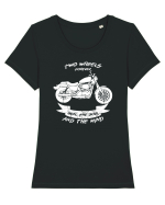 Two Wheels Forever Tricou mânecă scurtă guler larg fitted Damă Expresser