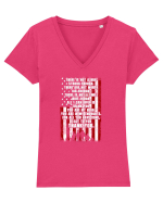 AMERICAN FLAG Tricou mânecă scurtă guler V Damă Evoker