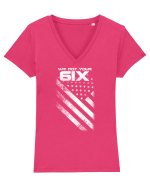 6IX Tricou mânecă scurtă guler V Damă Evoker