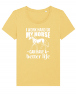 HORSE Tricou mânecă scurtă guler larg fitted Damă Expresser