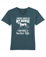 HORSE Tricou mânecă scurtă guler V Bărbat Presenter