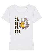 Săgetător Tricou mânecă scurtă guler larg fitted Damă Expresser