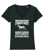 HORSE RIDING Tricou mânecă scurtă guler V Damă Evoker