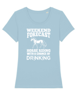 HORSE RIDING Tricou mânecă scurtă guler larg fitted Damă Expresser