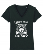 HUSKY Tricou mânecă scurtă guler V Damă Evoker